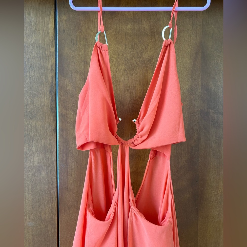 Fashion Nova orange maxi dress women’s size medium